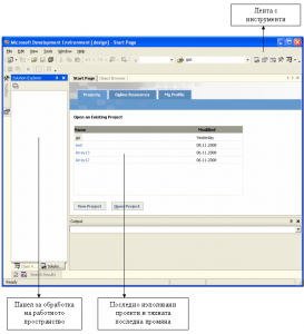 Visual Studio .Net първа страница