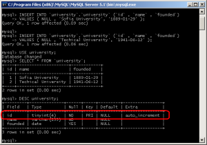 SQL auto increment