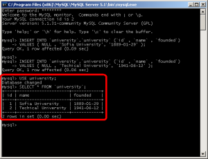 SQL insert into